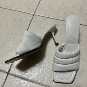 White Padded Heels NEW Sz 40